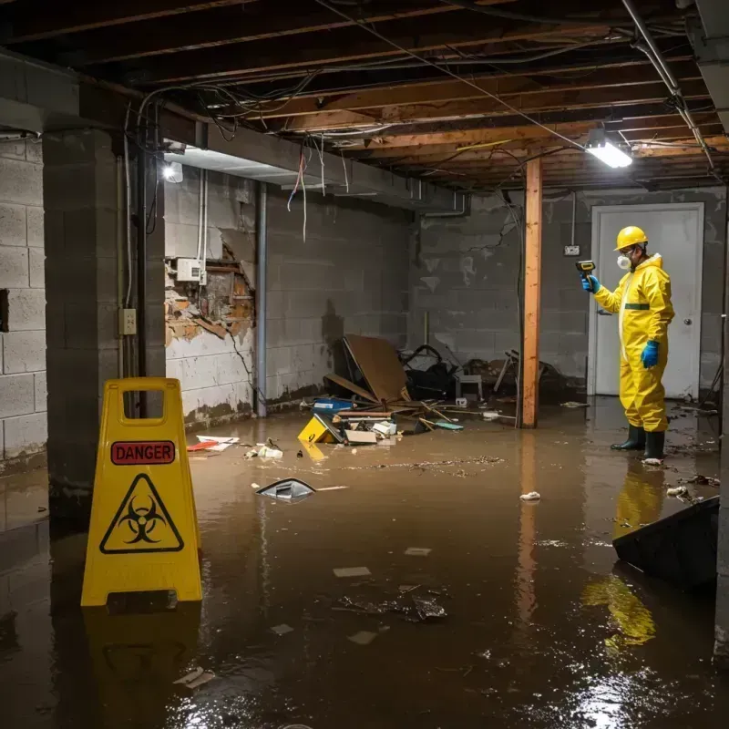 Flooded Basement Electrical Hazard in Fortville, IN Property